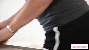 boss lady sneaks over to lick and suck cute babes toes