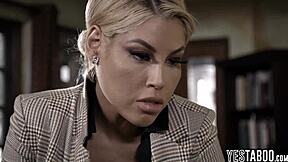 innocent teen student like me gets threesome fucked by big tits milf teacher pov