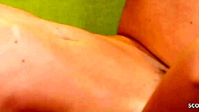 slim blonde teen's first anal dp sandwich... mmf 3some with two huge cocks pounding skinny holes rough!