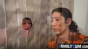 Stepdad caught stepbro fingering my pussy what happens next