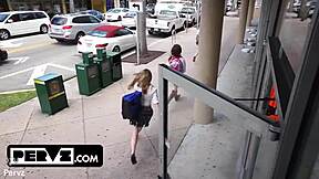 shoplifter daisy stripped naked by officer nicky in public?