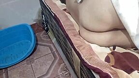 party girl wakes to facial creampie