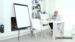 nice bookworm seduced by older mentor in passionate young old encounter