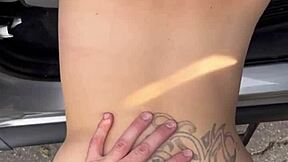 busty petite hooker sucks fucks bareback guy cums on stomach in car