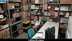 Sexy shoplifter teen caught bending over for punishing outdoor doggystyle