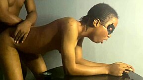 Amateur Ebony Petite Screams Moans Cums Hard On Black Cock