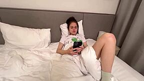 gagging hubby's throat while cuckold daddy chokes me deep