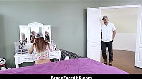 Braces teen Courtney Falls big ass licked and fucked hard by friend pov.