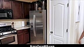 Braces teen Courtney Falls big ass licked and fucked hard by friend pov.