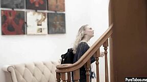 older guy gently takes virginity from nervous petite blonde teen in first time