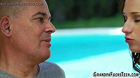 brunteen 18+ager luvs suckin grandpas hard cock outdoors hd