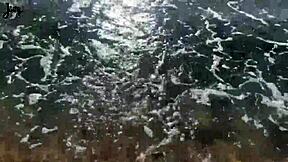 Horny babe double squirts 💦💦 joggers run beach larajuicy