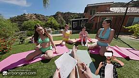 vr bangers 4 sexy college blondes bent over fucked outdoors