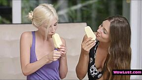 Skinny Teens Lick Ice Cream Wild!