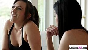 lesbian teen kisses stepmom hairy pussy and tribs hard