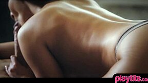 blonde brunette femdom roleplay binds old guy for small tits fuck