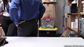 lp officer can't resist those hot big tits on shoplifter babe