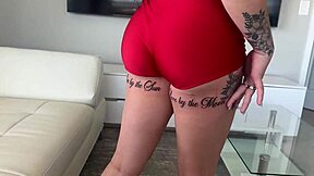 Thick tatted Madalina Moon bends for stepbro's secret creampie