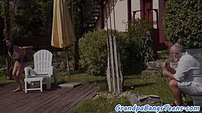 busty euro 18yo rides grandpas cock till ass jizz blast