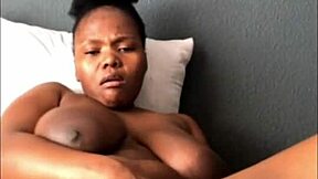 Fat Ass Ebony Bitch Practices Deepthroat with Dildo for Big Squirts