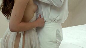 Cute virgin teen throat fucked trembles at my touch