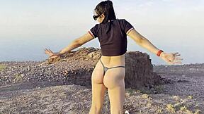 A couple travels by car flashing hairy wet pussies in public forest pissing pov compilation