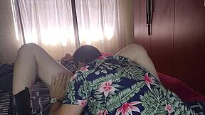 close-up blonde babe's pussy licked sloppy before homemade creampie fuck