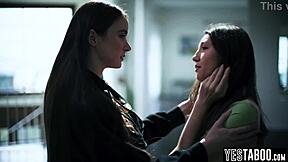 that evil brunette sneaks in and seduces her stepsis' hot teen girlfriend...