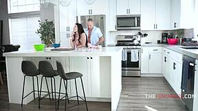 freeuse petite brunette teen bakes while i fuck her shaking bottom ignoring her