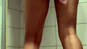 my petite arab beauty masturbates wet in steamy shower