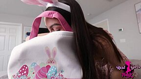 Step Sis Summer Renee Hunts Easter Eggs but Finds Stepbro's Cock Instead