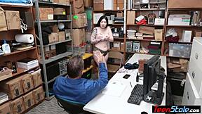 Chubby Emo Teen Thief With Big Tits Fucks LP Officer Doggystyle For Freedom