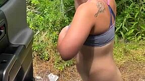 i strip pretty hooker naked public then she loves my rough outdoor fuck