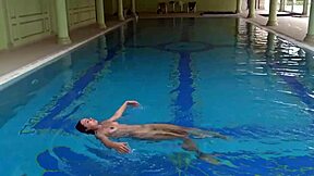 HUNGARIAN BABE SAZAN CHEHARD TEASES NAKED IN POOL!