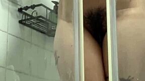 my petite arab beauty masturbates wet in steamy shower