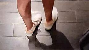 Public cash sex with shaved teen lets me grope tits and fill pussy pov