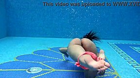 HUNGARIAN BABE SAZAN CHEHARD TEASES NAKED IN POOL!