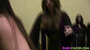 um like these lesbians spanking pledges so hard college party...