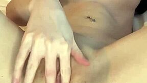 skinny teen slut rips clothes masturbates giant dildo creaming pussy