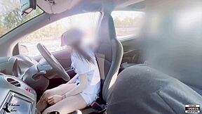 thai nurse bangs stranger doggystyle creampie in car