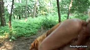 hairy granny pussy slammed outdoors pov