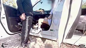 thai nurse bangs stranger doggystyle creampie in car