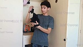 caught my stepbro sniffing my panties in closet so i punished him with my wet pussy