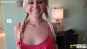 Handsome Stud Charms Petite Blonde Teen Into Steamy Seduction