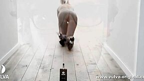 blonde teen fills bottle with squirting pussy juice to sell for real 💦🍾😜