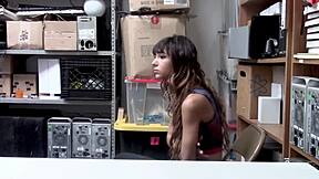 kitty kneels sucking officer's big cock after shoplifting bust