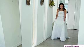 big tit stepmom fingers my pussy right before wedding day