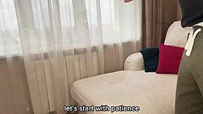 Cuckold Hubby Watches Petite Russian Wife Ride Lover's Monster Cock First Time Doggystyle Moans