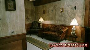 Blondie's big tits bounce during rough anal fisting bondage