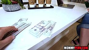 What if hot blonde stepmom fingers shaved pussy before titty fuck?